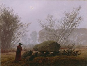 夕暮れの散歩、1830-5年頃（キャンバスに油彩） 作： Caspar David Friedrich