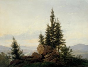 エルベ渓谷の眺め 作： Caspar David Friedrich