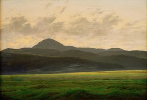 ボヘミアの山の風景 作： Caspar David Friedrich