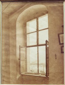 アーティストのスタジオからの眺め（左のウィンドウ） 作： Caspar David Friedrich