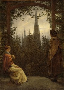 グライフスヴァルトの庭のバウアー、1818 作： Caspar David Friedrich