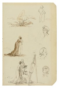 ドイツ語：頭部、人物、葉の研究 作： カスパー・デイビッド・フリードリッヒ