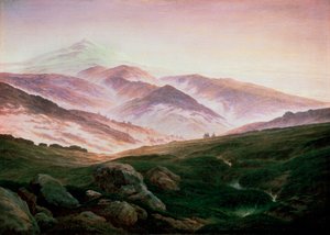 Riesengebirgeの思い出、1835年。 作： Caspar David Friedrich