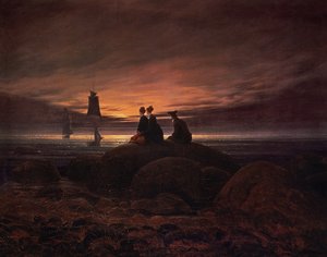海に昇る月 作： Caspar David Friedrich