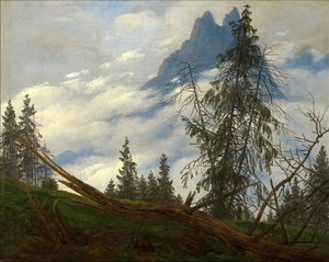 漂う雲のある山頂 作： Caspar David Friedrich