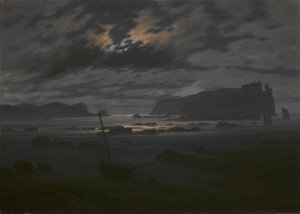月明かりの下の北海c。 1823 作： Caspar David Friedrich