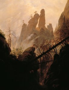 Caspar David Friedrich（1774-1840）によるロッキー渓谷。 作： Caspar David Friedrich