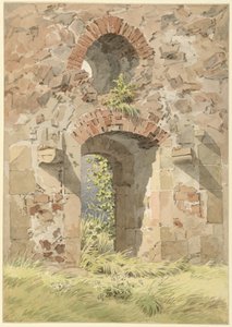 聖十字架修道院の廃墟、マイセン、1824年。 作： Caspar David Friedrich