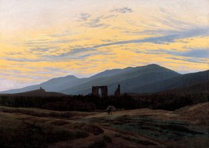 リーゼンゲビルゲのエルデナ修道院の遺跡、1834年頃 作： Caspar David Friedrich