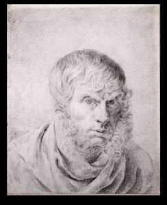 自画像、1810年頃（紙に黒いチョーク） 作： Caspar David Friedrich