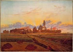 ノイブランデンブルクの日の出 作： Caspar David Friedrich