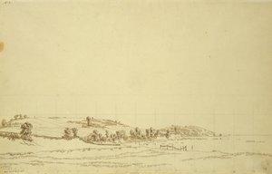 リューゲン島の南海岸（紙にペンと鉛筆） 作： Caspar David Friedrich