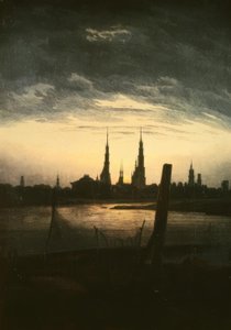 月の出の都 作： Caspar David Friedrich