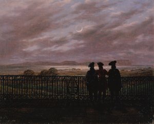詩人ヴァシーリー・アンドレイエヴィッチ・ジュコフスキー（1783-1852）、セルゲイエヴィッチ・イワン・ツルゲーネフ（1818-83）、アレクサンドル・イワノヴィッチ・ツルゲーネフ（c.1784-1846）、1820年代後半（油彩、キャンバス） 作： Caspar David Friedrich
