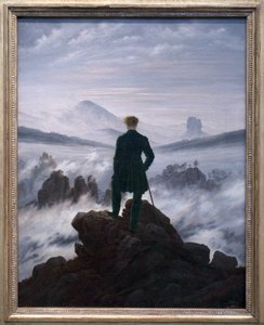 霧の海の上の放浪者、1817年頃 作： Caspar David Friedrich