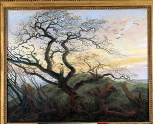 カラスのいる木」。フリードリヒ・カスパー・ダヴィッド（1774-1840）の絵画