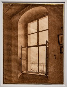 アーティストのスタジオからの眺め、左側の窓 作： Caspar David Friedrich