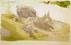 巨人山脈の岩のある草原 作： Caspar David Friedrich