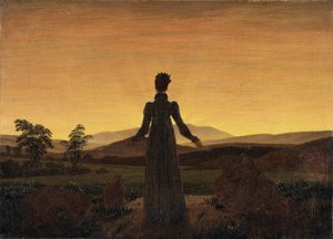 昇る太陽の前の女、1818年頃 作： Caspar David Friedrich