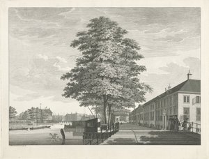 アムステルダムのディアコニー老婦人と男性の家の眺め 作： Caspar Jacobsz. Philips
