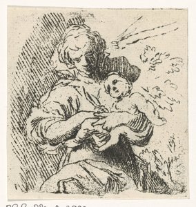 腕に子供を持つ女性 作： Caspar Jacobsz. Philips