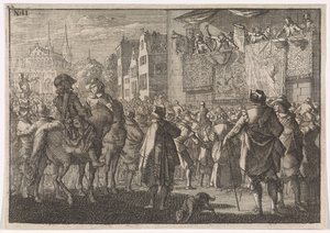 ある町でのオスナブリュック平和宣言、1648年 作： Caspar Luyken (attributed to)