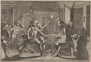 フリードラント公アルブレヒト・フォン・ヴァレンシュタインは、1634年に彼自身の兵士によって殺害されました 作： Caspar Luyken (attributed to)