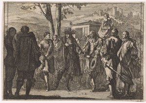 イングランド王チャールズ 1 世がイギリス兵に捕らえられる、1647 年 作： Caspar Luyken (attributed to)