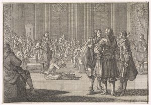 貴族院で砕かれるイングランドの印章、1646年 作： Caspar Luyken (attributed to)