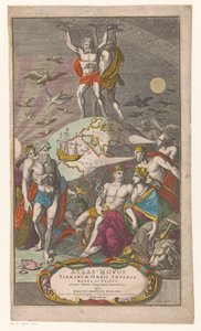 Atlas en Hercules ドラゲン sternerhemel タイトル: Johann Baptista Homan, A New Atlas of the World Empires, Kingdoms and States showing Exact Geographical Tables, 1710 作： Caspar Luyken