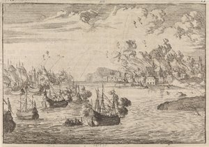 ディエップの砲撃、1694 作： Caspar Luyken