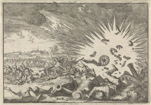 ナミュールの包囲中のフランスの火薬庫の爆発、1640年