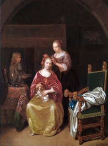 A Lady At Her Toilet, n. 1665 (öljy tammilevylle)