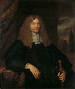 Cornelis Backer (1633-81)、評議員、市会議員、およびアムステルダム民兵隊の大佐の肖像 作： Caspar Netscher