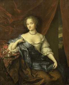 ヴァン・シッターズ家の一員と思われる女性の肖像 作： Caspar Netscher