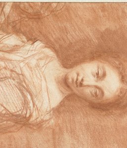 見知らぬ若い女性の半身像 作： Caspar Netscher