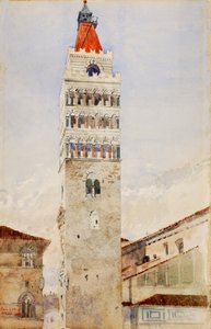 大聖堂の塔、ピストイア、イタリア、1898 年。 作： Cass Gilbert