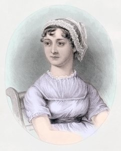 ジェーン・オースティンの肖像、1850年頃（手彩色彫刻 作： Cassandra (after) Austen