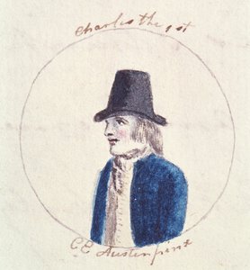 チャールズI、1790年頃（紙にペンとインクとトイレ） 作： Cassandra Austen