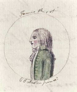 ジェームズI、c.1790（紙にペンとインクとトイレ） 作： Cassandra Austen