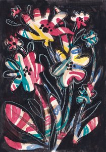 色とりどりの縞模様の花 作： 