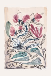 ピンクとティール色の植物