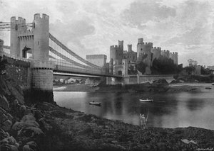 コンウェイ城と橋、c1896 作： Catherall and Pritchard