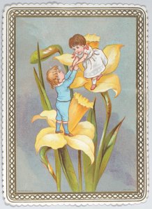 バレンタイン、1875～1880年。 作： Catherine Greenaway