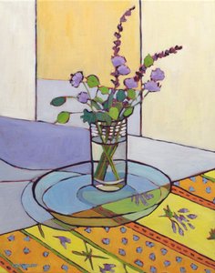 野の花をすする、2023年（油彩） 作： Catherine J Martzloff