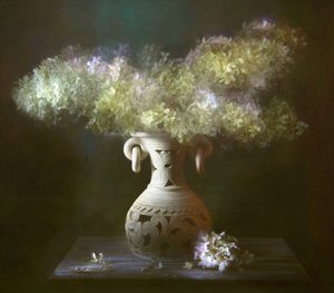 柔らかな花々の静物画 作： Catherine Wang