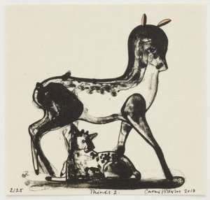 Thinks 2, 2013（リトグラフ、手彩色）