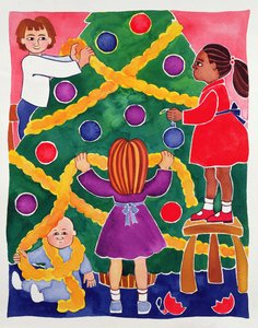 クリスマスツリーを飾る 作： Cathy Baxter