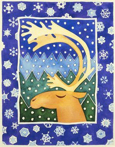 トナカイと雪片 作： Cathy Baxter