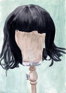 FF (Wig 1), 2020 (油彩・紙) 作： キャシー・ロマックス
